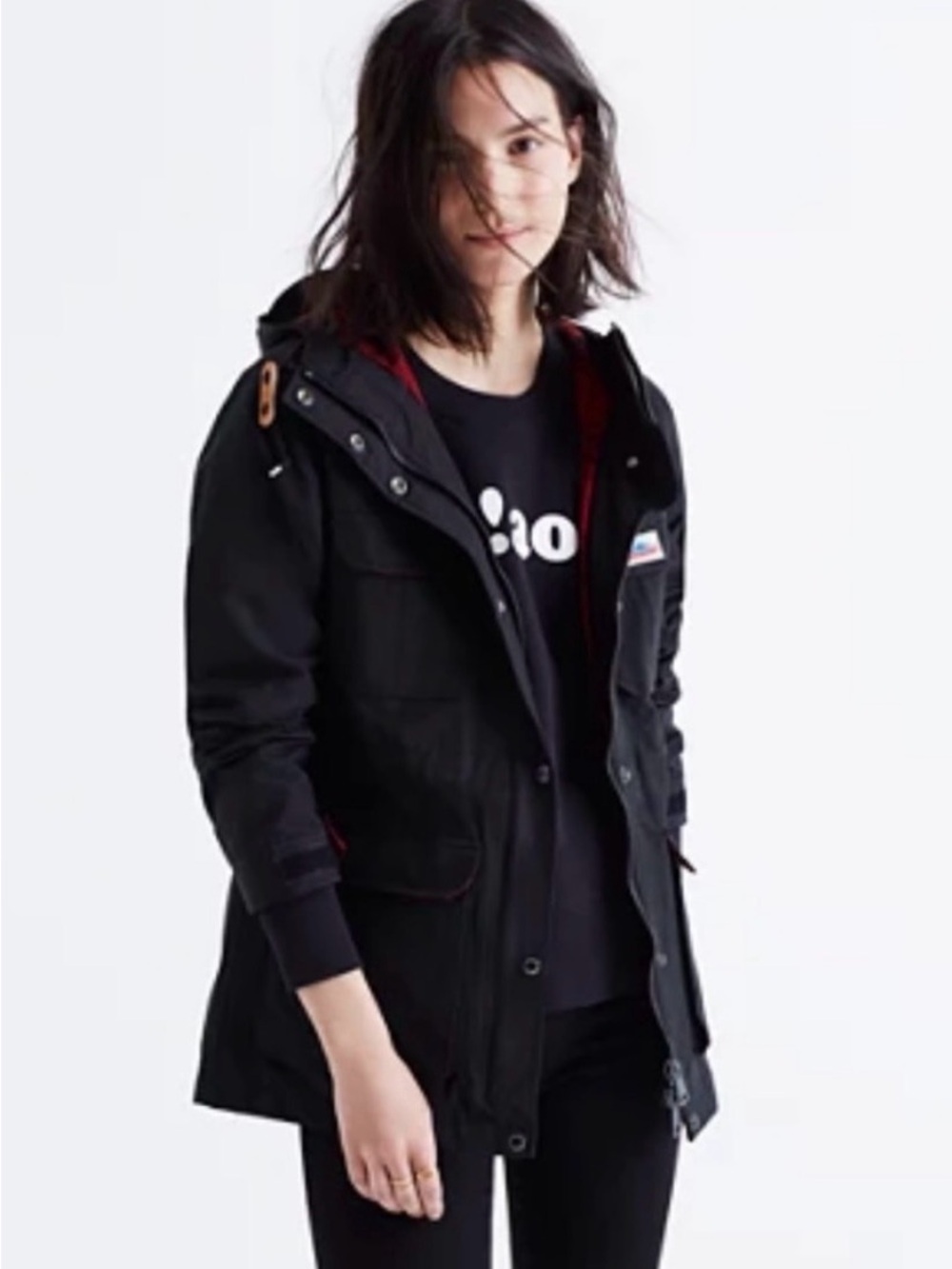Penfield Black Hooded Utility Jacket